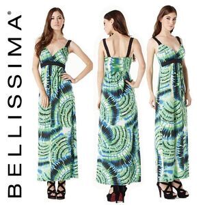 Bellissima Blue green maxi dress M